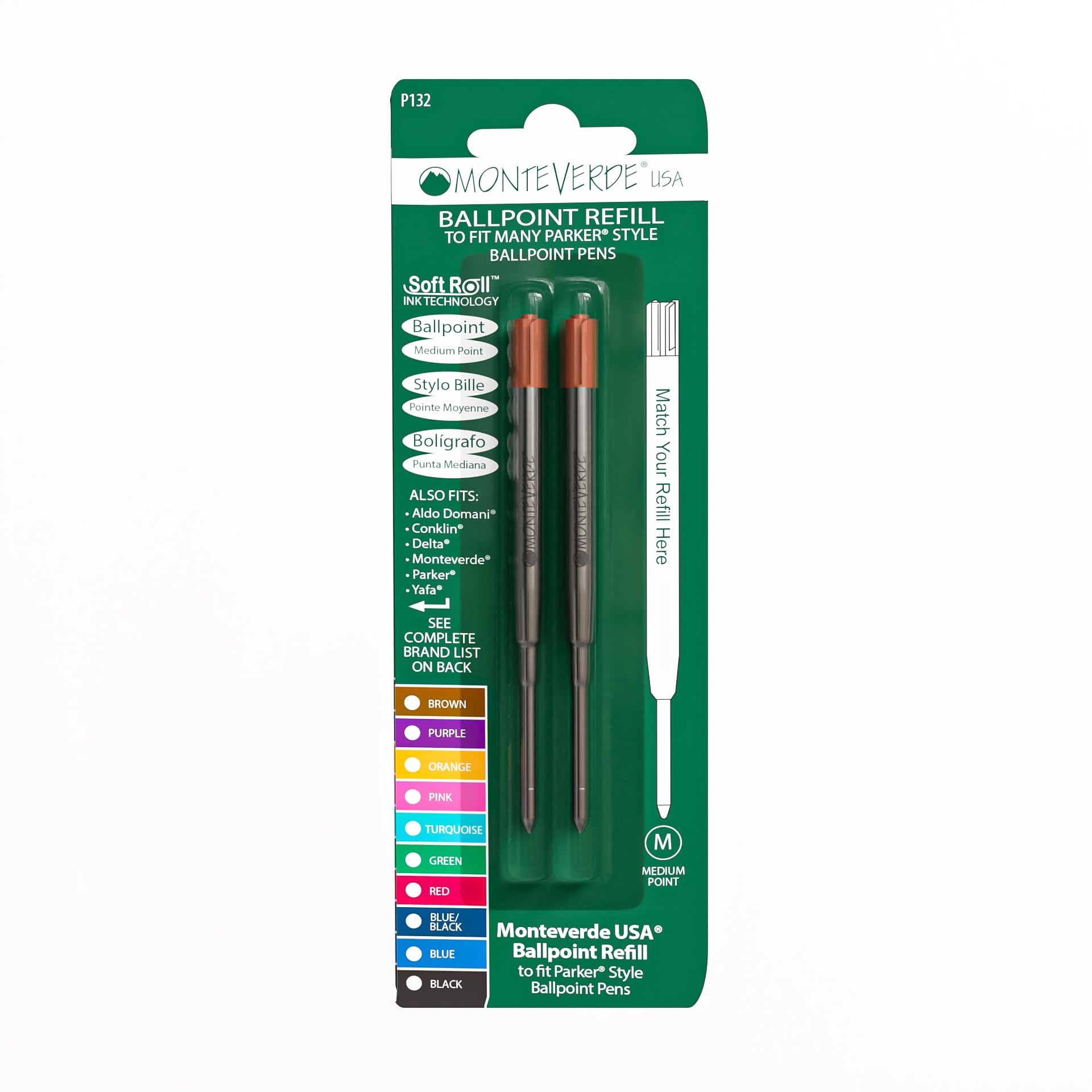 Amazon.co.jp：Monteverde Parkerスタイルボールペン替芯、ミディアム