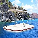 toldos bimini para barcos 【PORTÁTIL】: puede empacar el techo de la sombra del bote y llevarlo en su próximo viaje al lago o al océano con un estuche incluido que permite un fácil transporte y almacenamiento seguro.