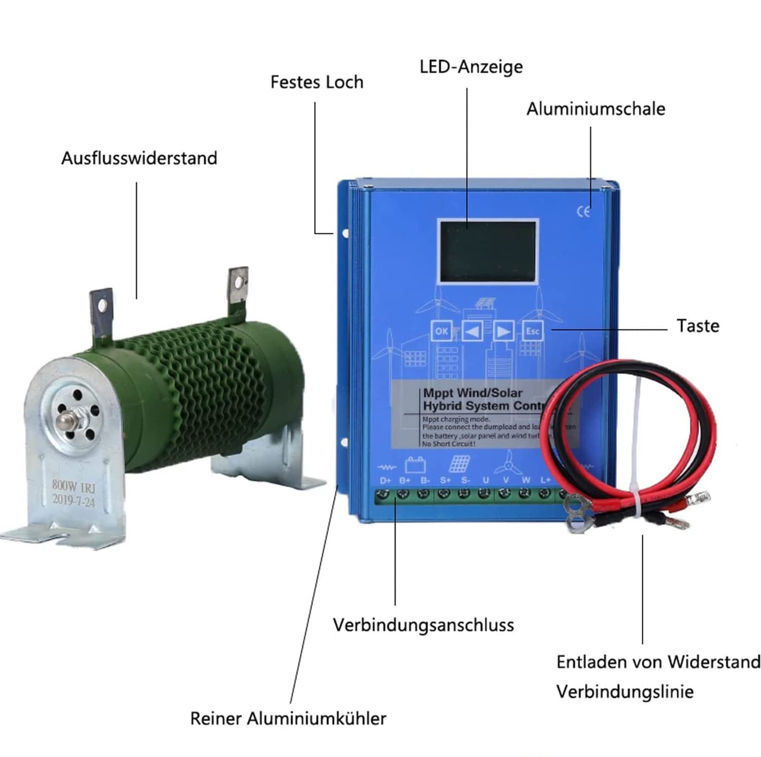 2000W MPPT Wind-Solar-Laderegler – 12/24/48V, IP67 Wasserdicht, Für Horizontale/vertikale Windturbinen – Mit Überspannungsschutz