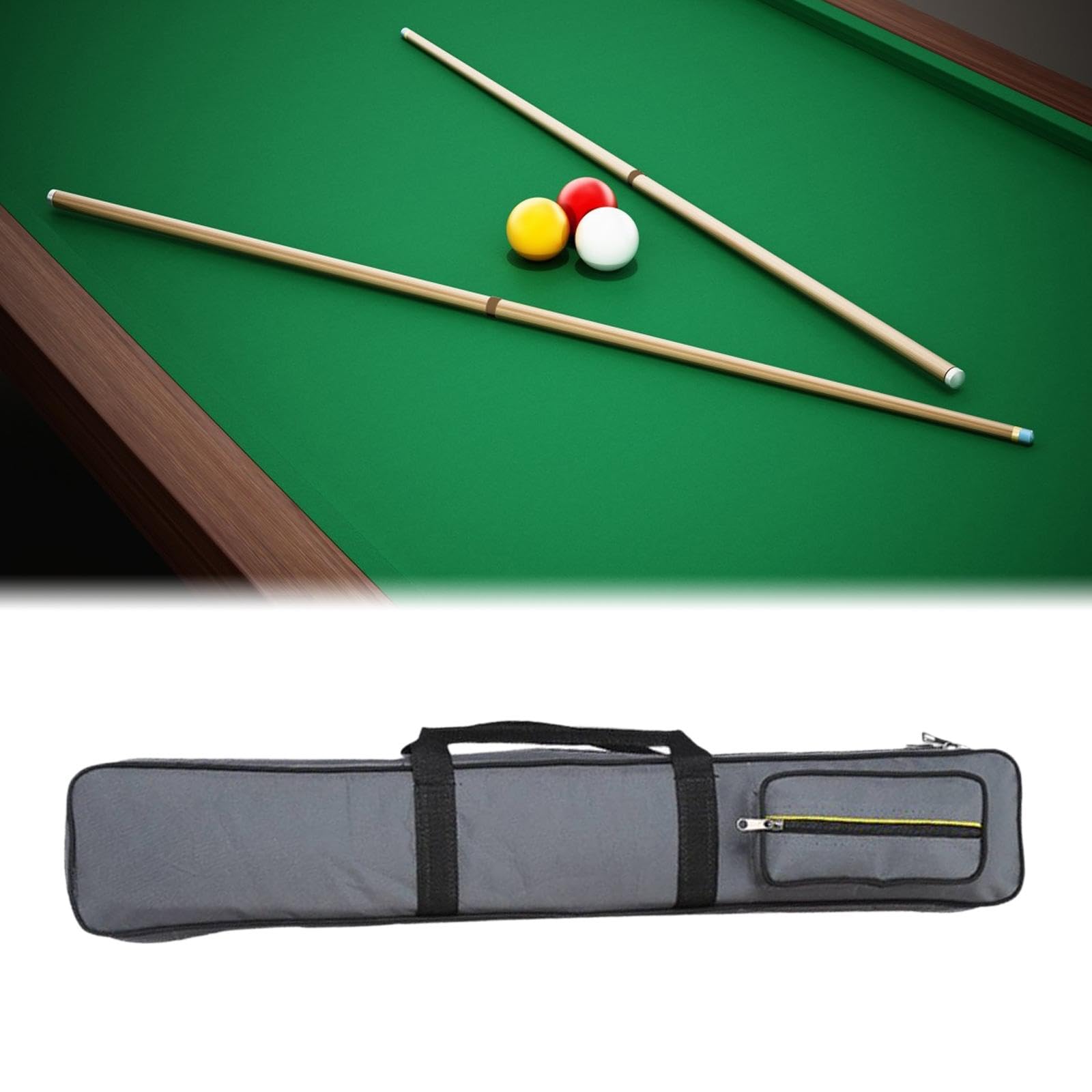 8 löcher Harter Pool-Queue-Koffer, Billard-Queue-Koffer, Vintage-Stil, große Taschen, 1 komplette 2-teilige Stangen-Tragetasche, Blau