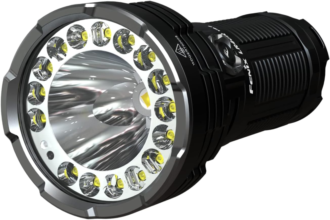 fenix LR40R v2.0, Rechargeable Long Range, Ultra Bright LED Searchlight Torch | 15,000 Lumens | 900m | 50 Hrs Max | Large Capacity Battery | Power Bank | IP68, Black