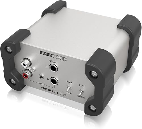 Miniatura 4 de Klark teknik PRO DI AV 2 DI 22P Caja DI estéreo pasiva con transformadores Midas y rango dinámico extendido