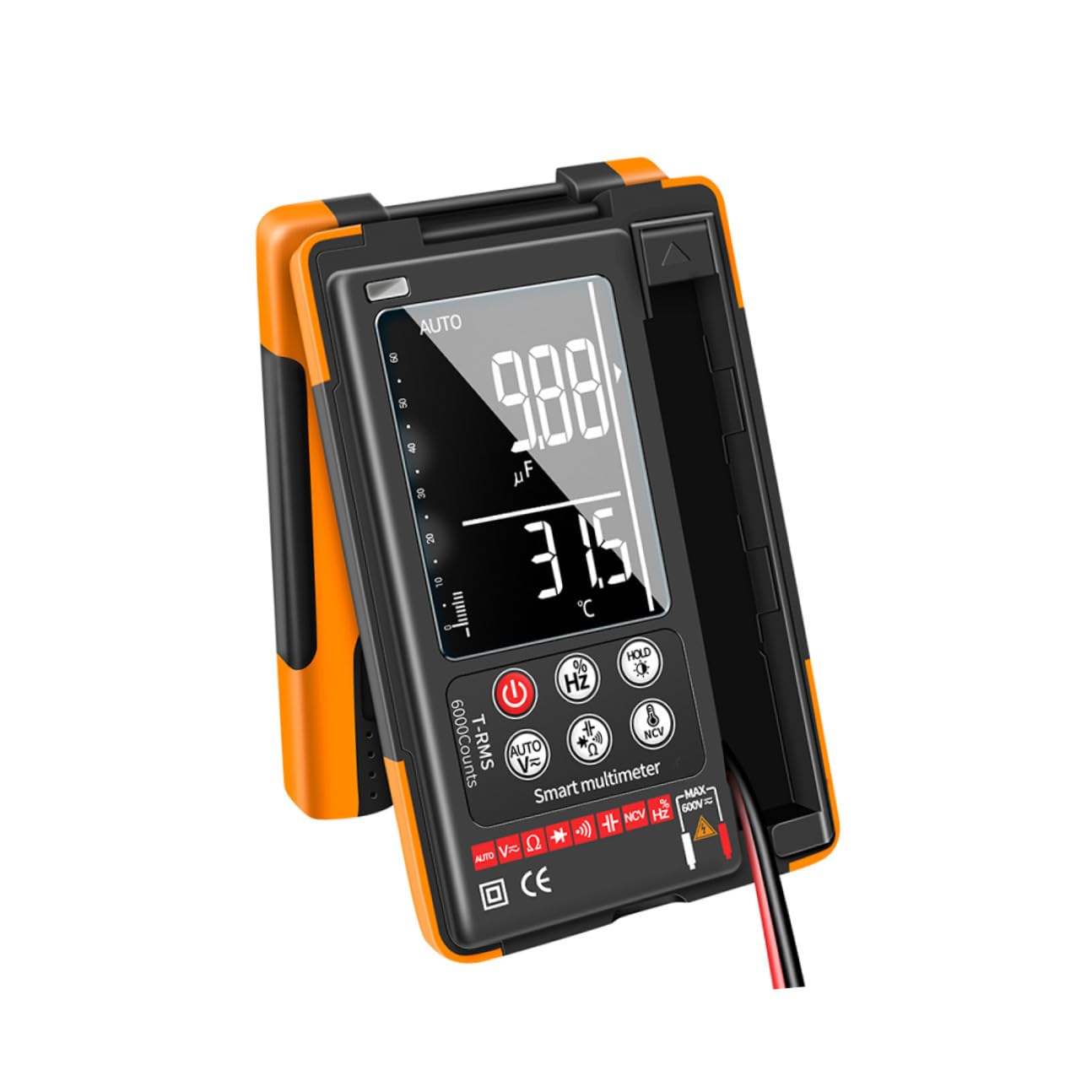 Q60 Digital Multimeter Tester with Auto Ranging, Non-Contact Voltage Detection, True Effective Value, Diode Test, Data Hold, Backlight Display, Continuity Buzzer, Flashlight –