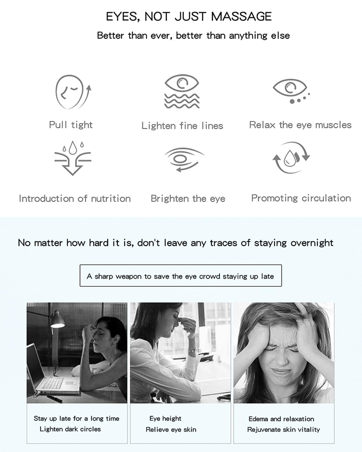 Sumei angel 3D Eye Massager, Advanced Beauty Device for Dark Circles, Puffiness, and Wrinkles Reduction, Eyecare Glasses for Relaxation and Improved Eye Beauty Care Machine(White)