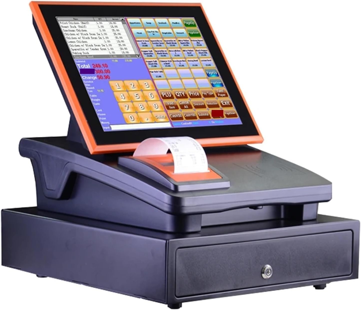 Pos System, 12 Inch Register Retail Store Touch Screen Terminal Printer Payment Restaurant All in One Machine,for Small Business