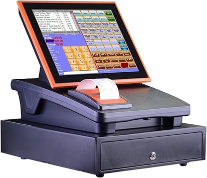 Pos System, 12 Inch Register Retail Store Touch Screen Terminal Printer Payment Restaurant All in One Machine,for Small Business