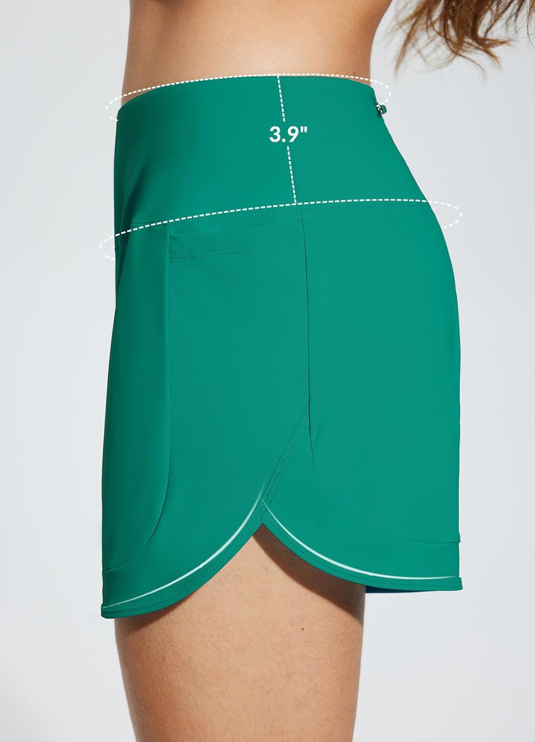 baleaf Women's 4" High Waisted Swim Shorts Quick Dry Board Shorts UPF50+ Swimsuit with Liner and Pockets - Image 6