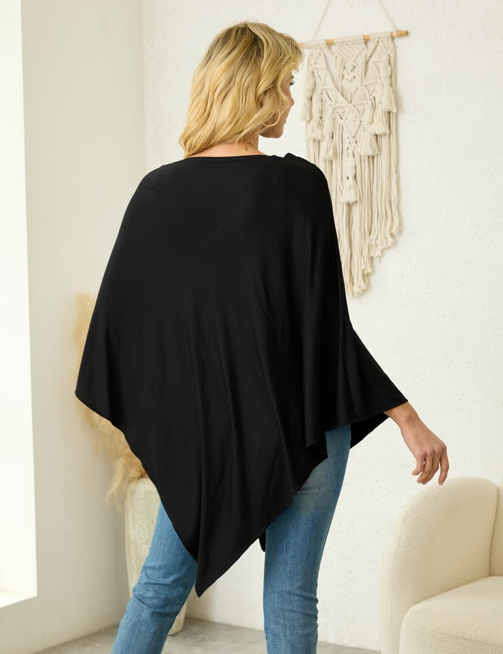 Ferand Women's Versatile Poncho Tops Lightweight Wrap Scarf for Spring Summer - Image 5