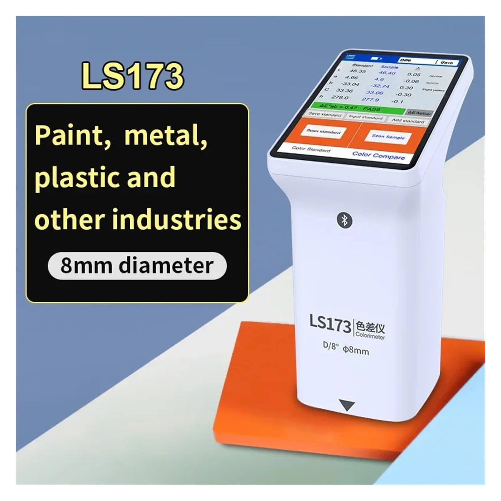 Colorimeter Tragbares Farbmessgerät Digitales Hand-Colorimeter D/8 LS173 für Farbe und Kunststoff