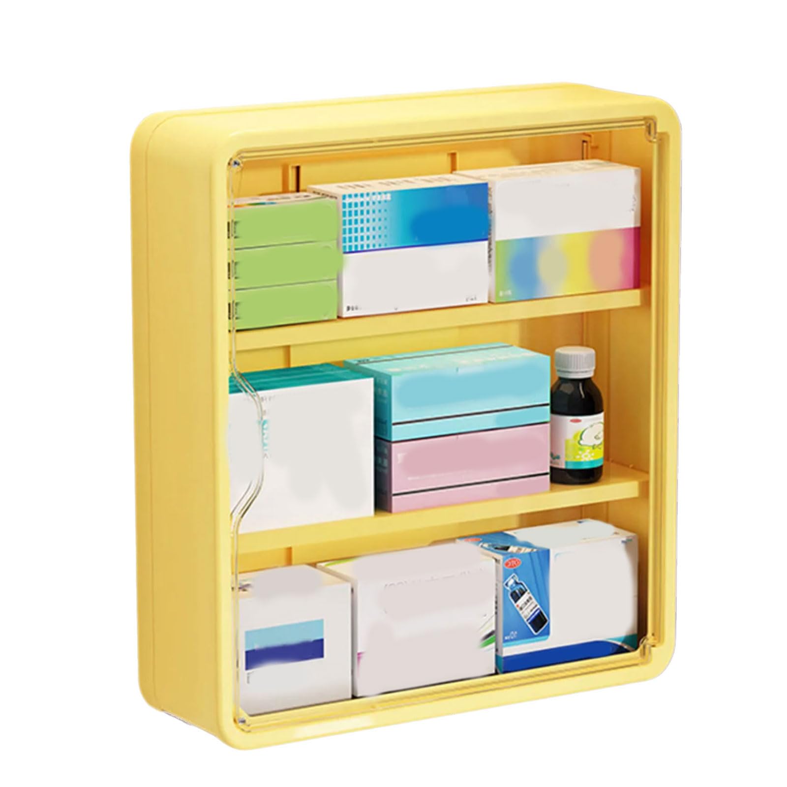 carotoe Space Saving Wall Mounted Storage Box Large Capacity Multi Tiers Organiser with Easy Installation for Small Spaces Cosmetic Wall Storage Organiser
