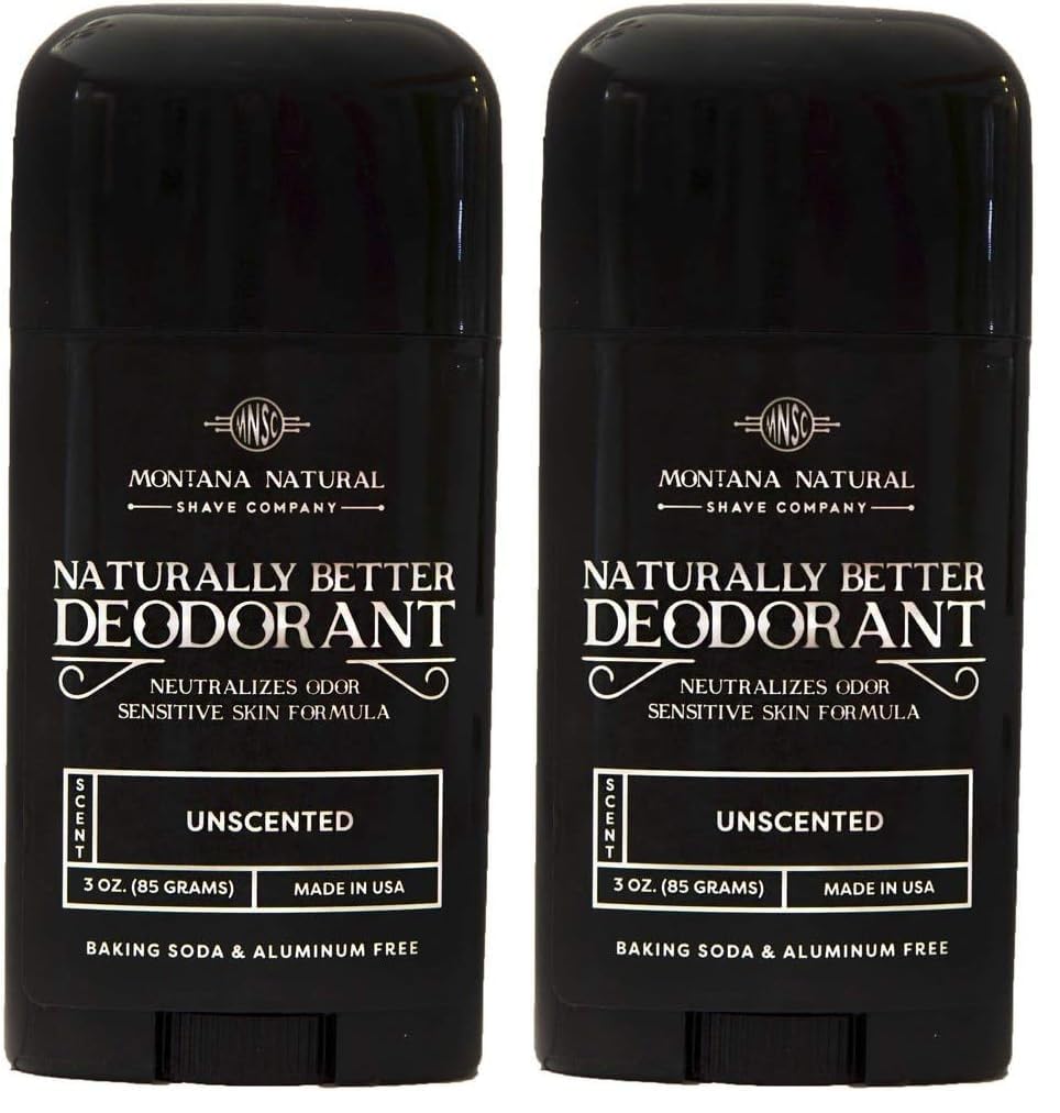 MNSC Unscented Naturally Better Deodorant - Magnesium and Activated Charcoal - Sensitive Skin Formula, Aluminum-Free, Baking Soda-Free, All-Natural, Plant-Derived, Made in USA (Pack of 2)