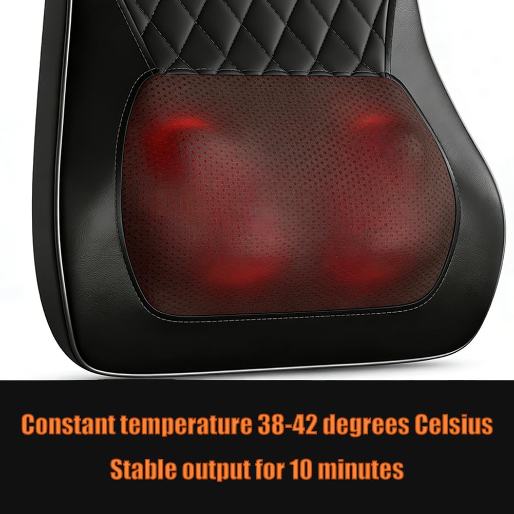 Masajeador de cuello con calor, cojín de masaje para cuello, masajeador Shiatsu 3D amasador de espalda, alivio del dolor muscular para cuello, espalda, piernas, regalos para mujeres (carga, C)