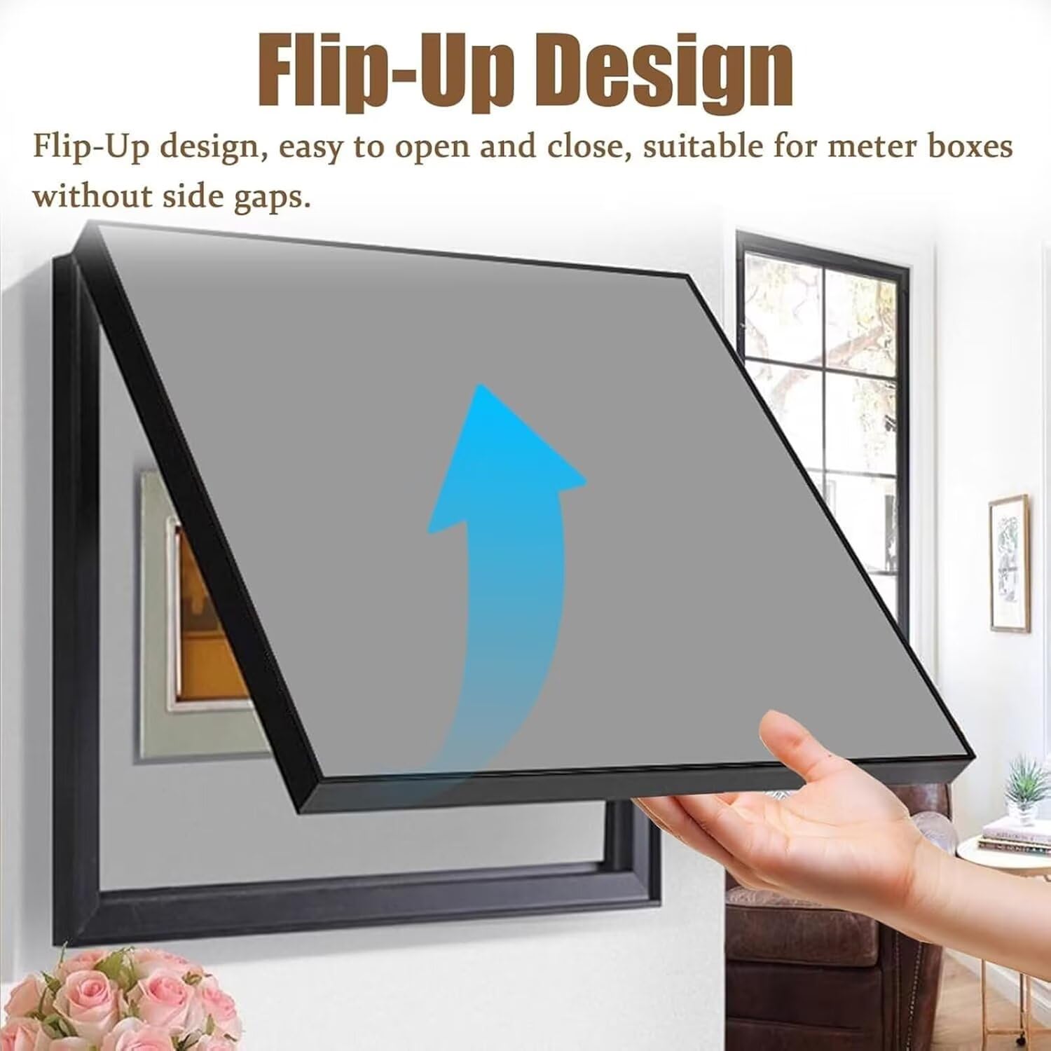 Genérico Tapa Cuadro Electrico Decorativo Vertical Grande de Madera de Roble, Caja Eléctrica Contadores Cubre Contadores de Luz Flip Electrico Cómoda para el Uso Diario