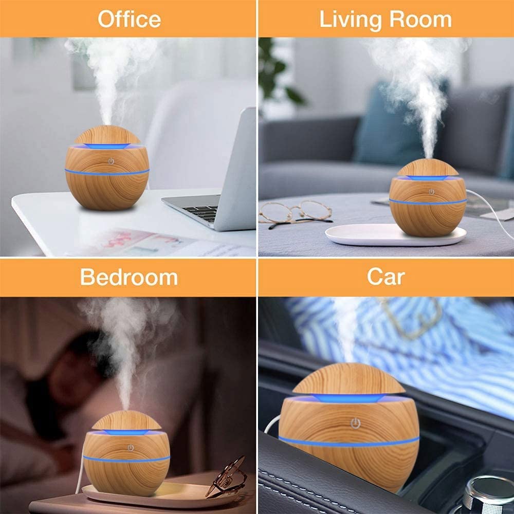 Luftbefeuchter Schlafzimmer Luftbefeuchter Electric Air Aroma Diffusor Ultraschall 13 0ml Luftbefeuchter ätherischer Öl Aromatherapie Nebel for Zuhause (Color : Bruin)