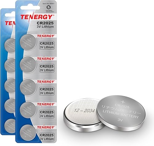 Miniatura 8 de Tenergy CR2025 - Baterías de célula de moneda con botón de litio de 3 V, ideal para batería de llavero cr2025, relojes, calculadoras, termómetros,