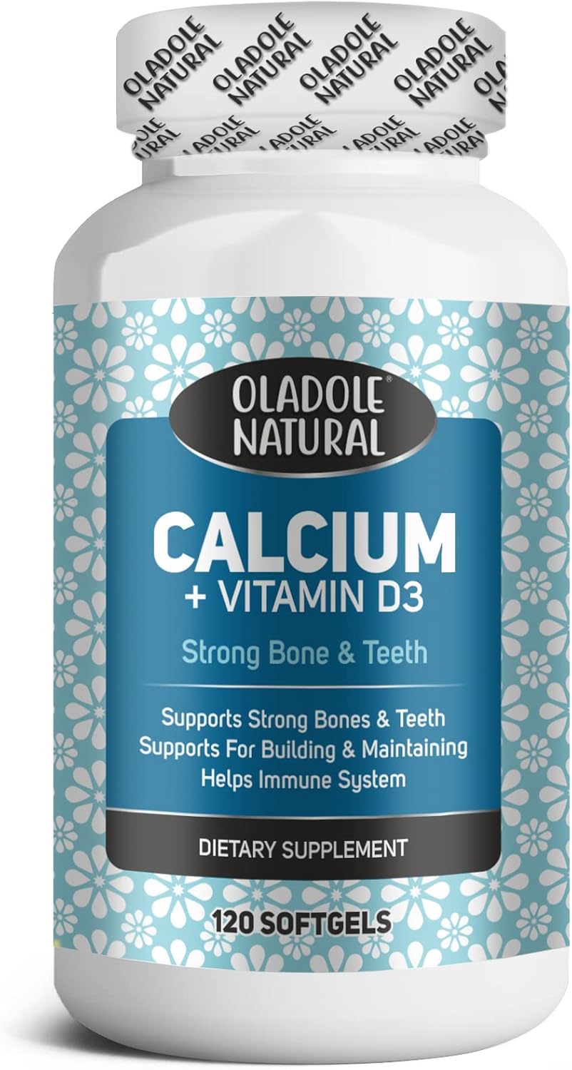 Oladole Natural Calcium + Vitamin D3 Softgels 120 Softgels Calcium