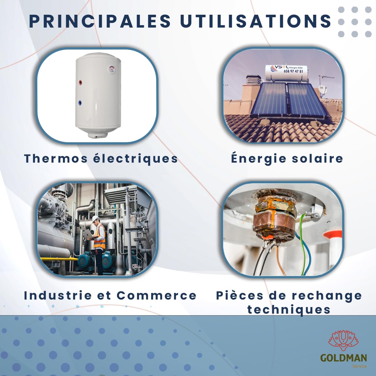 GOLDMAN SERVICE Kit Résistance Thermo Électrique Monobloc Fileté de 1¼ Pouces - Anode Magnésium - Joint. Pièce de rechange pour Chauffe-eau, Accumulateur Solaire, Chaudière (1500W)