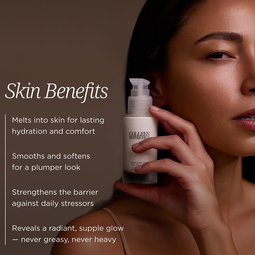 Colleen Rothschild Moisture Veil Silk Emulsion Face Moisturizer with Hyaluronic Acid & Ceramides – Hydrating, Barrier-Supporting, Radiance-Boosting Cream