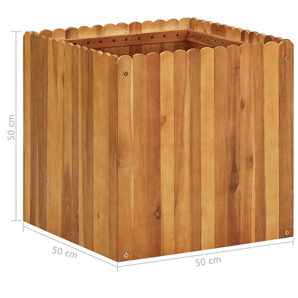 Podwyższona grządka prostokątna – rama paletowa z drewna – podwyższona grządka do ogrodu – doniczka ogrodowa, podwyższona grządka 50 x 50 x 50 cm, lite drewno akacjowe