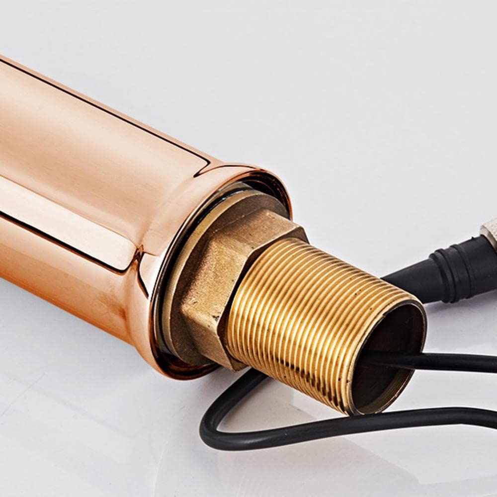 Grifo de Lavabo con Sensor Oro Rosa Griferia Lavabogrifo Sensor Automático Grifos para Lavaderos-Single Cold_Bajo