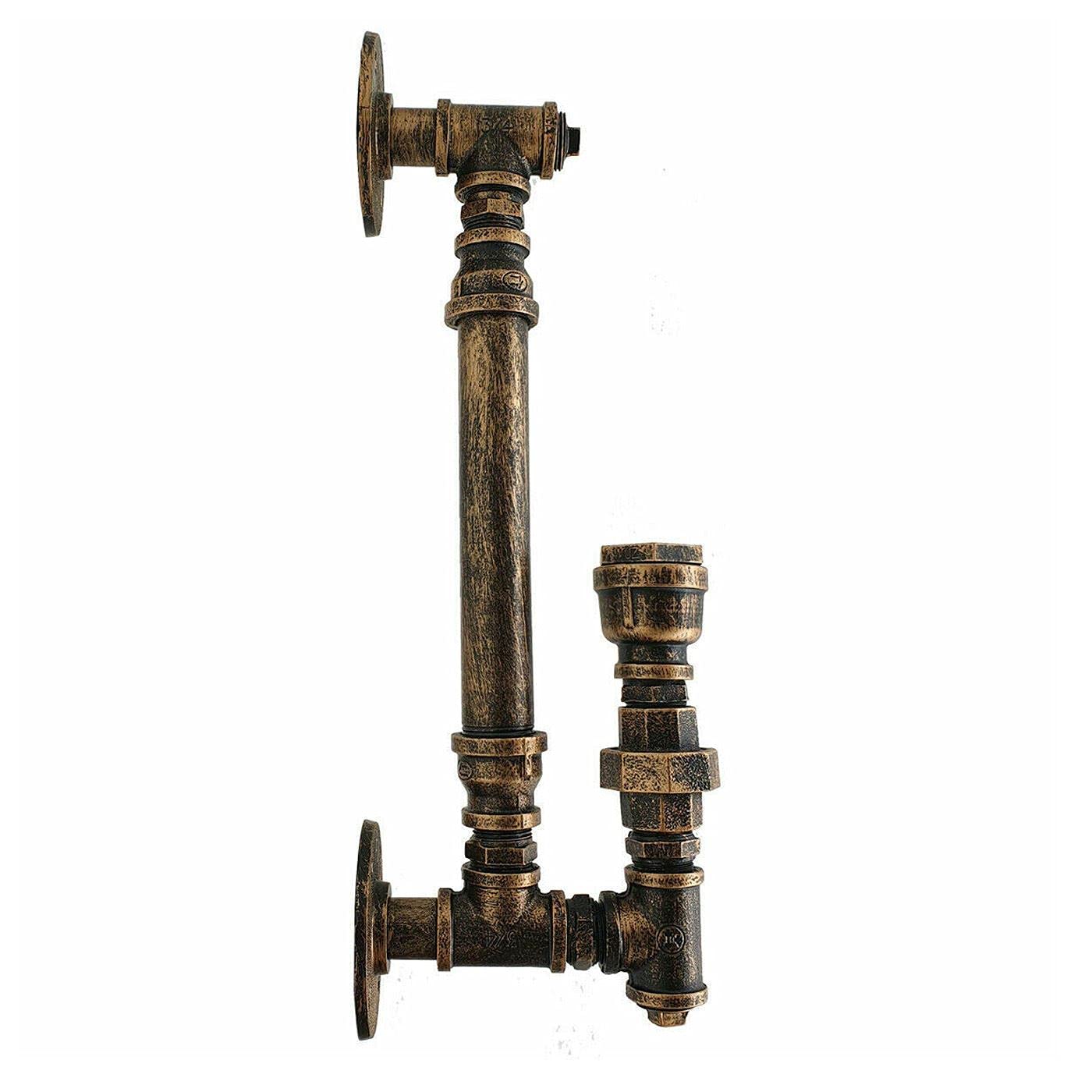 LEDSone Wall Mount E27 Base Water Pipe Light Metal Rustic Steampunk Wall Sconce for Bedroom Kitchen Café Hotel Bar Pub Farmhouse Lighting Fixture