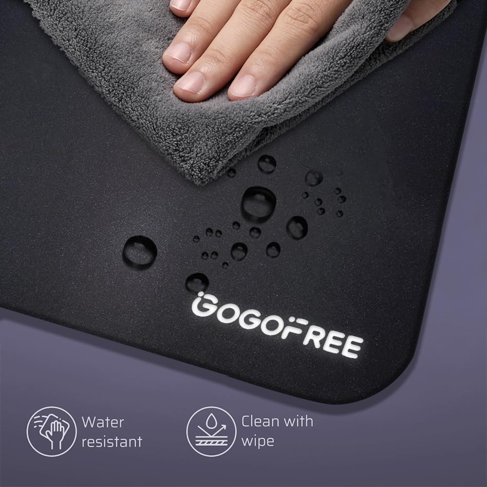 Tappetino per mouse in vetro nero, grande tappetino per mouse in vetro temperato, superficie ultra liscia con maggiore precisione e velocità per FPS e MOBA (49,8 cm di lunghezza x 39,9 cm di larghezza