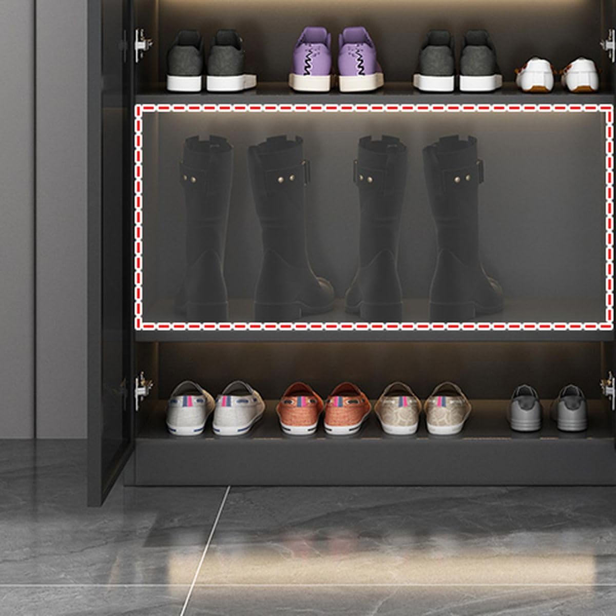 ガラスキャビネット シューケース Amazon｜CraftThink ガラスドア付きシューズキャビネット グラム