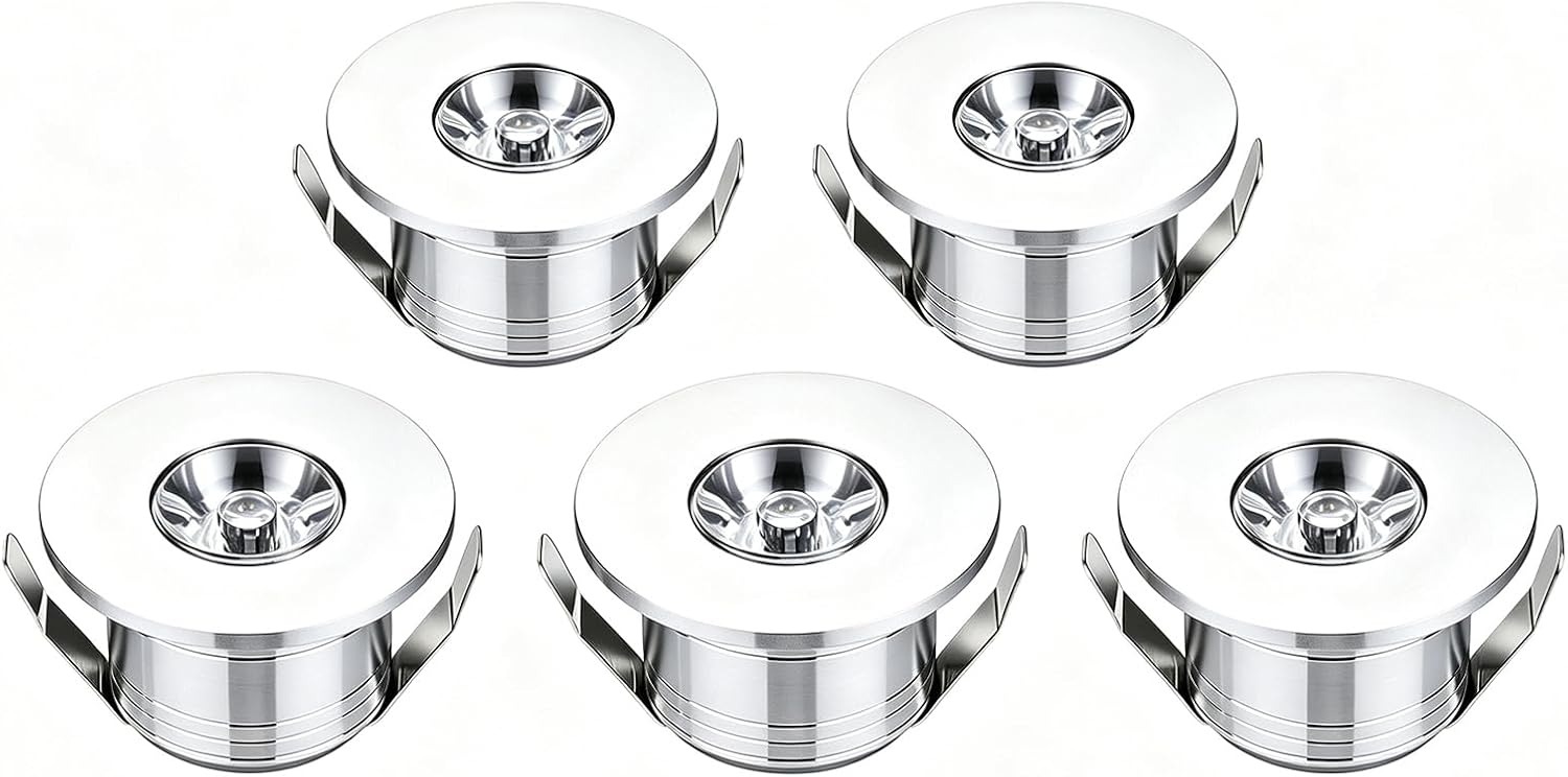 5pcs 1W 1 Inch Recessed LED Lights Mini Recessed LED Lights AC 110V