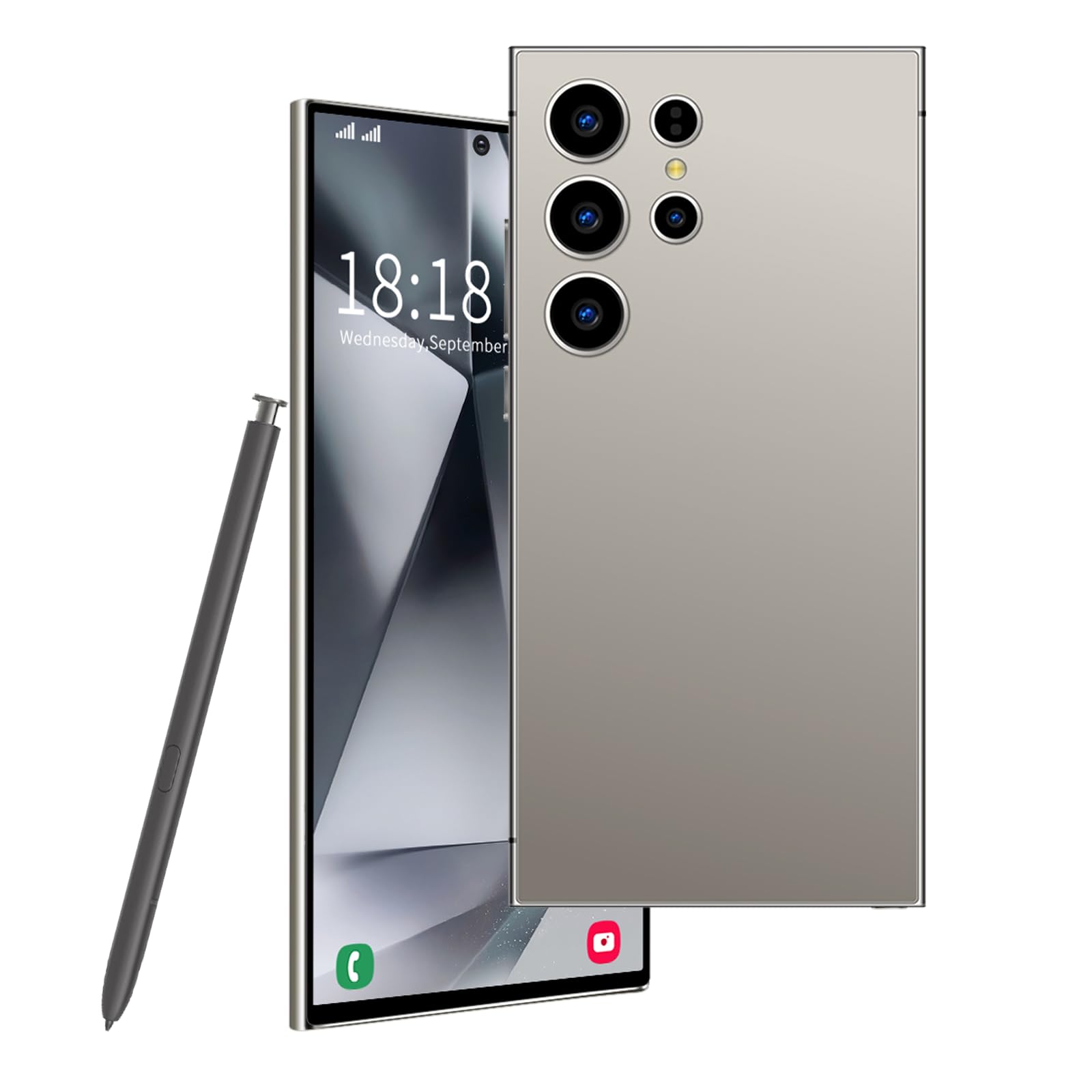 JopuziaC24 Ultra Smartphones,8GB RAM 256GB ROM Cell Phones,5G Full Netocm 6800mAh Battery+6.8" Display 120Hz 64MP Camera,10-Core High-Performance chip Phone（Starburst Gray）