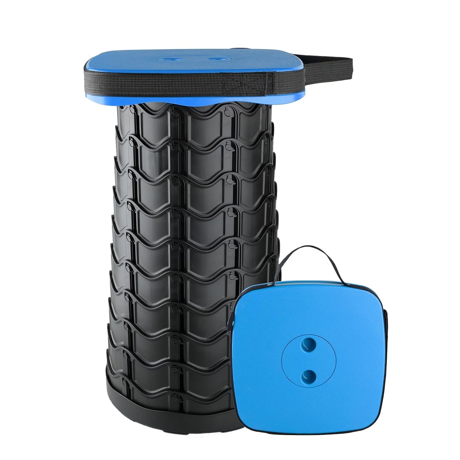 Portable Collapsible Stool, Height Adjustable 6.5 to 45 cm, Blue | Foldable & Compact, Outdoor Camping Use, Lightweight Design, Multi-Level Height, Space-Saving Storage-image-27