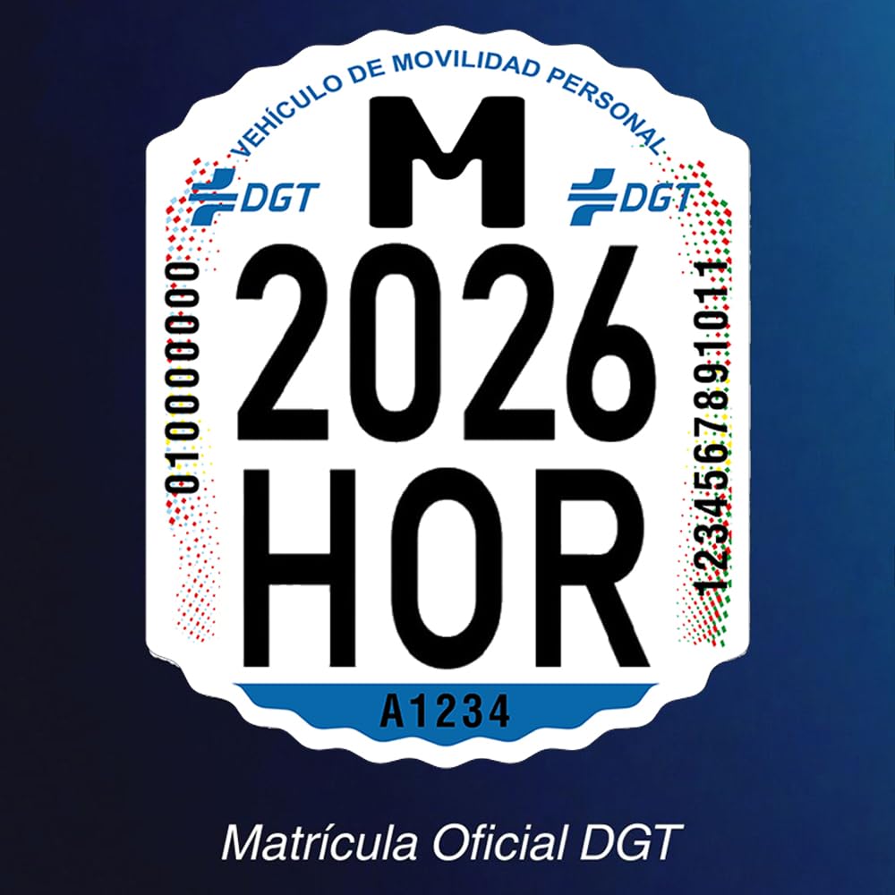 Matrícula Patinete Eléctrico VMP Adhesiva Oficial Homologada