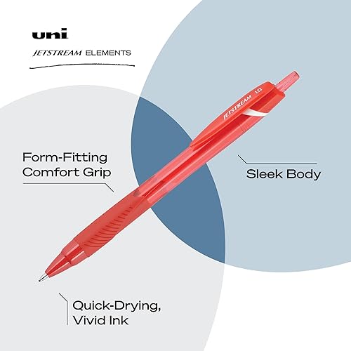 Miniatura 4 de Uniball Jetstream Elements - Bolígrafo retráctil, mediano de 0.039 in, colores surtidos de tinta y barril, 6 unidades