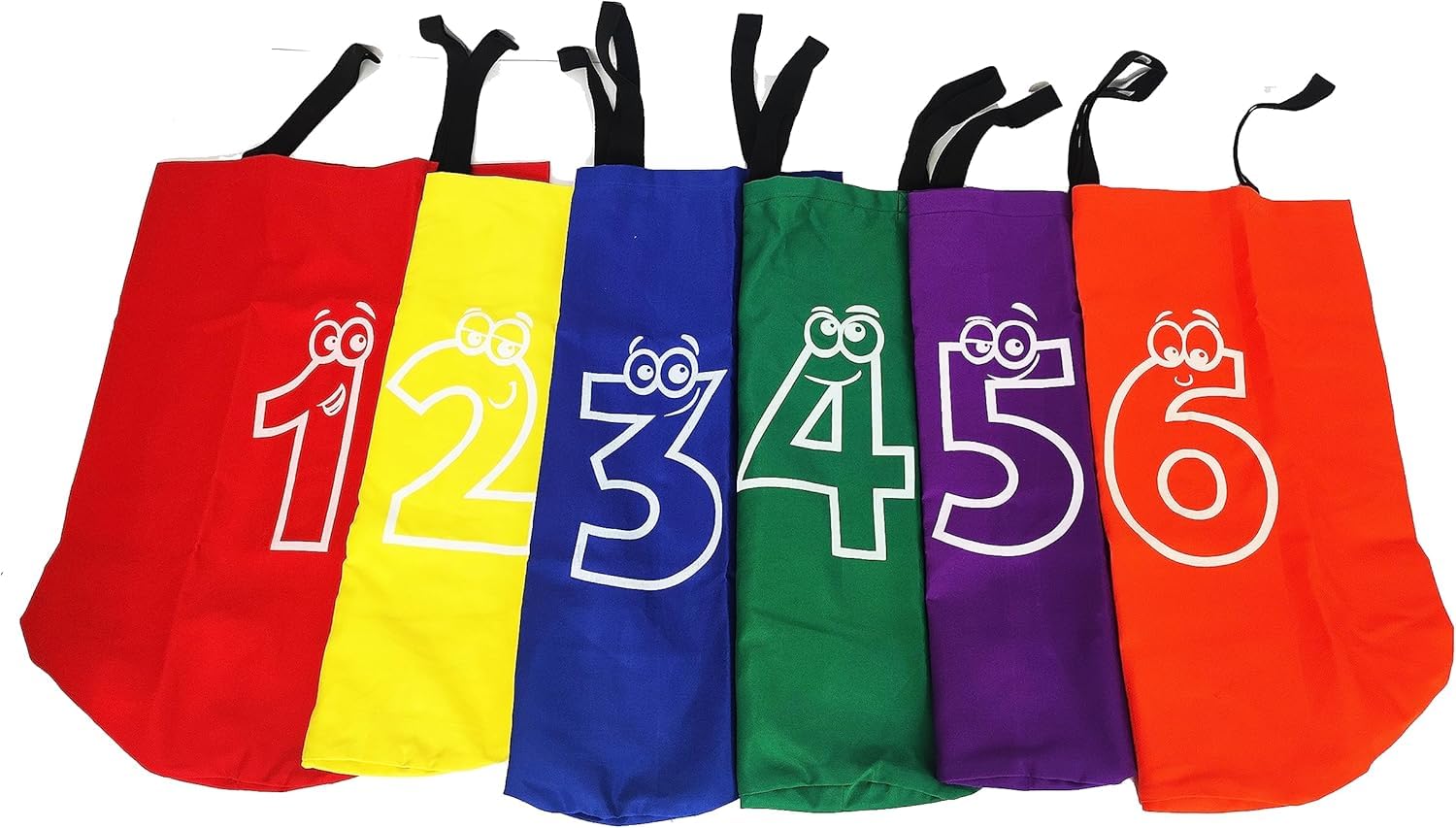 22YardsPro Sack Race Bags for Family – 6 Pack Numbered Jumping Bags 1-6, Potato Sack Race Set for Sports Day, Garden Games, Outdoor Party Games