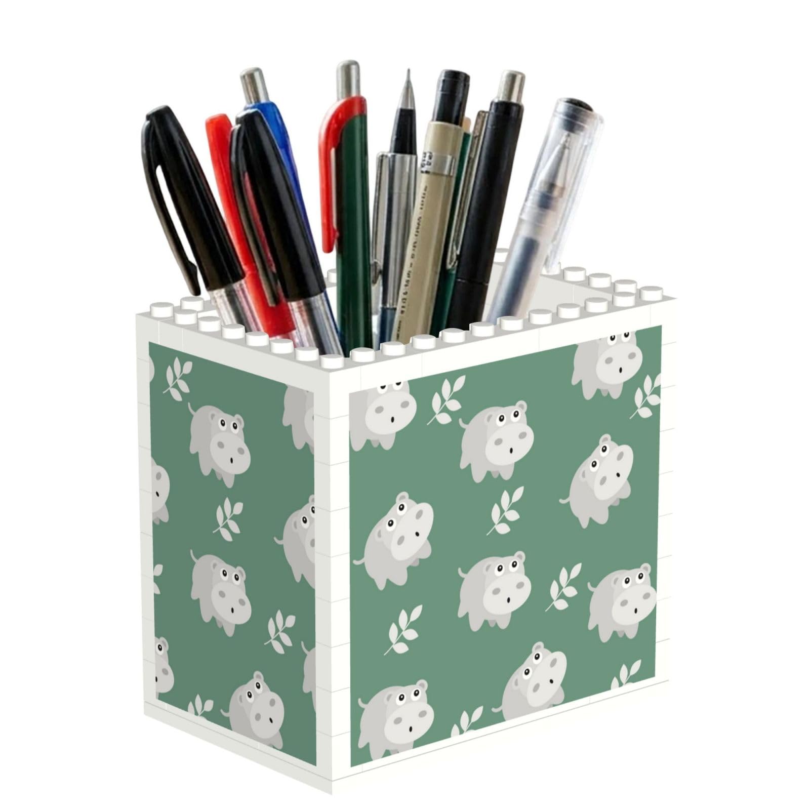Poadnly Cute Hippo, Pen Pot Pencil Holder for Office Home School, Compact Desk Organiser for Office Stationery