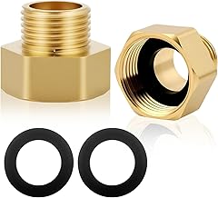 Flintronic 2 Pieces Brass Reducer Adapter, 3/4" Female to 1/2" Male BSP Brass Thread Hex Socket Reducing Connector, Female Male Reducer, for Pipe Conversion