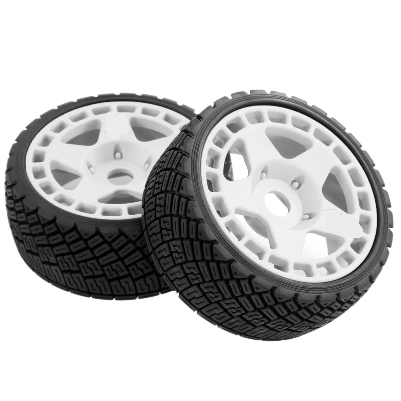 4PZ Gomme Rally RC 100mm 1/7 1/8 Esagono 17mm | ARRMA, Traxxas, Redcat, Team Losi, Kyosho, HPI WR8, HSP(White)