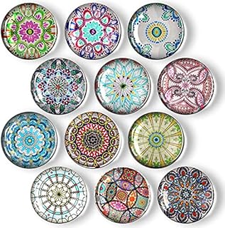 OOTSR 12PCS Refrigerator Magnets Mandala Flower Pattern, Fridge Magnets Kitchen Whiteboard Office Magnets, Perfect Fridge Magnets for House Office Personal Use