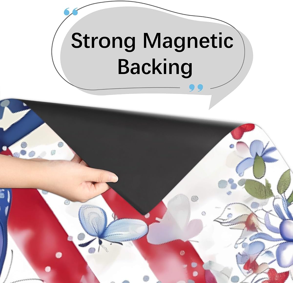 Dishwasher Magnet Cover Red Blue American Flag Butterfly Reusable Dishwasher Magnetic Cover Sticker Decorative Dish Washer Door Covers Panel for Home Kitcen Appliance, 21x26 in