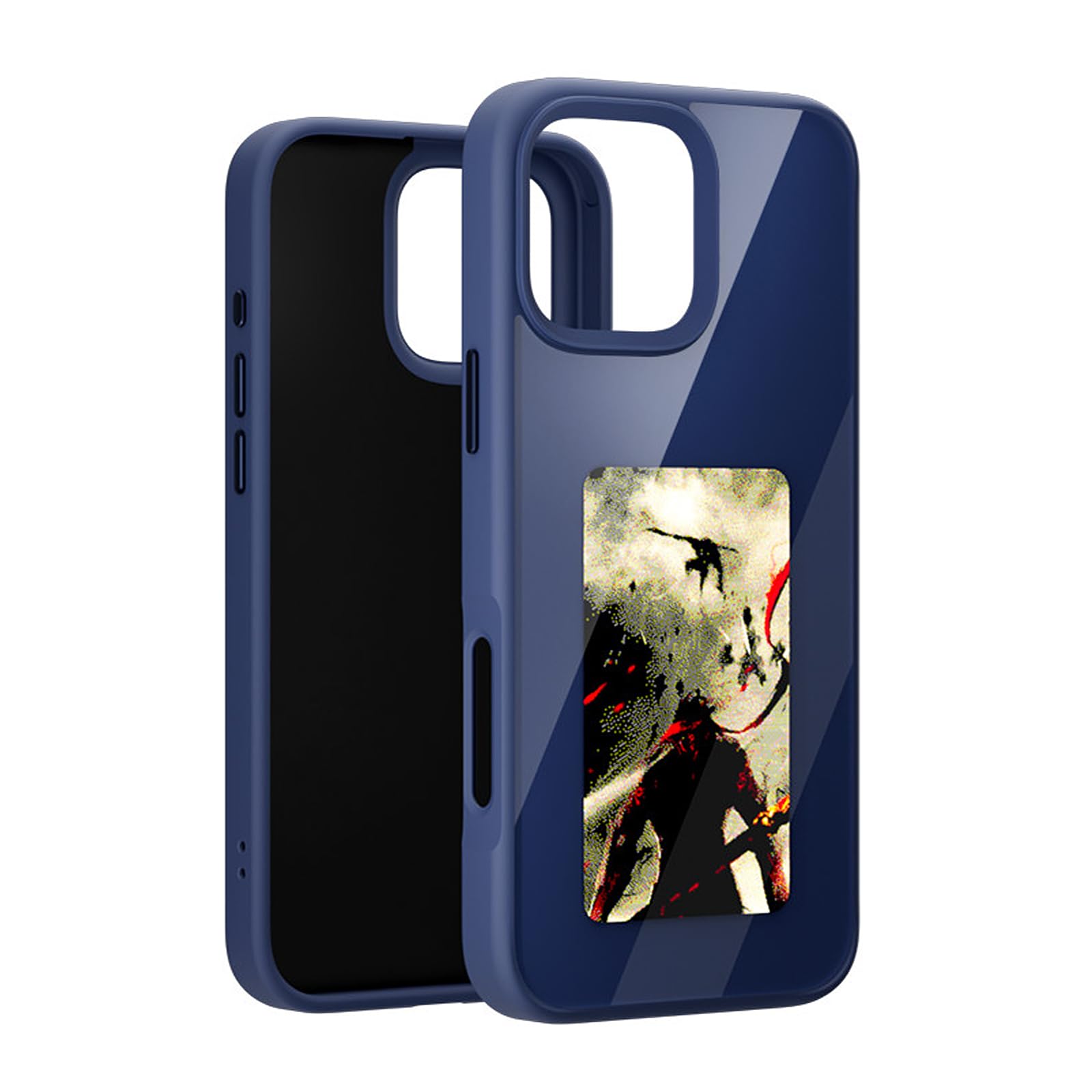 QSM E-Ink Custodia per iPhone 16 Pro Max, custodia per telefono fai da te con proiezione fotografica personalizzata per iPhone 16promax, mostra istantaneamente le foto sulla copertura posteriore dello
