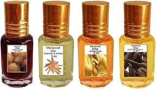 NIMAL Kasturi Musk, Chandan-E-Khaas, Golden Musk & Oudh Wooden Musk Perfume Floral Attar, 6 Ml (Pack Of 4), 50 g