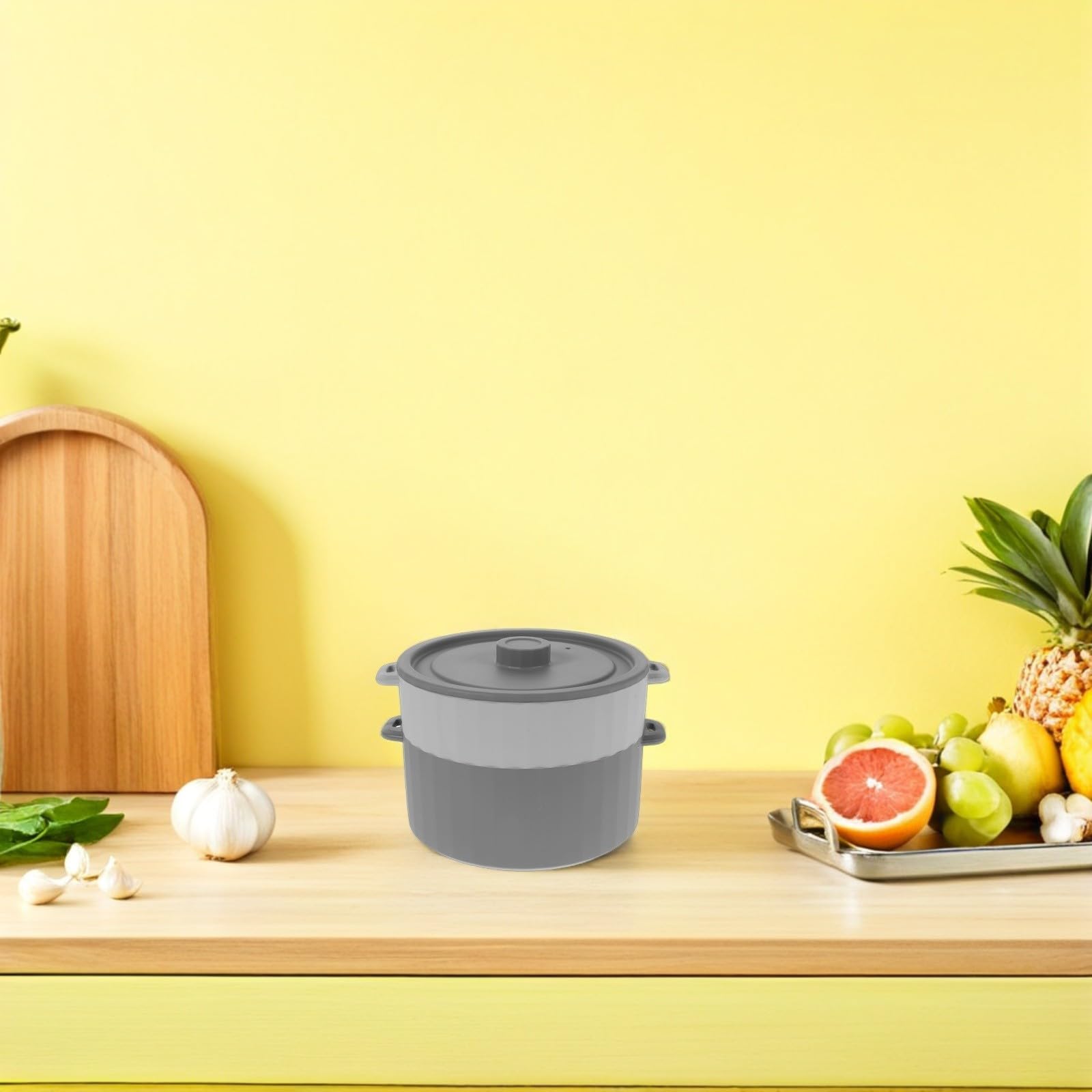 Vaporera para Microondas de Silicona Doble Capa con Compartimento Superior para Cocinar Verduras y Comidas al Vapor en Cocinas Modernas y Saludables
