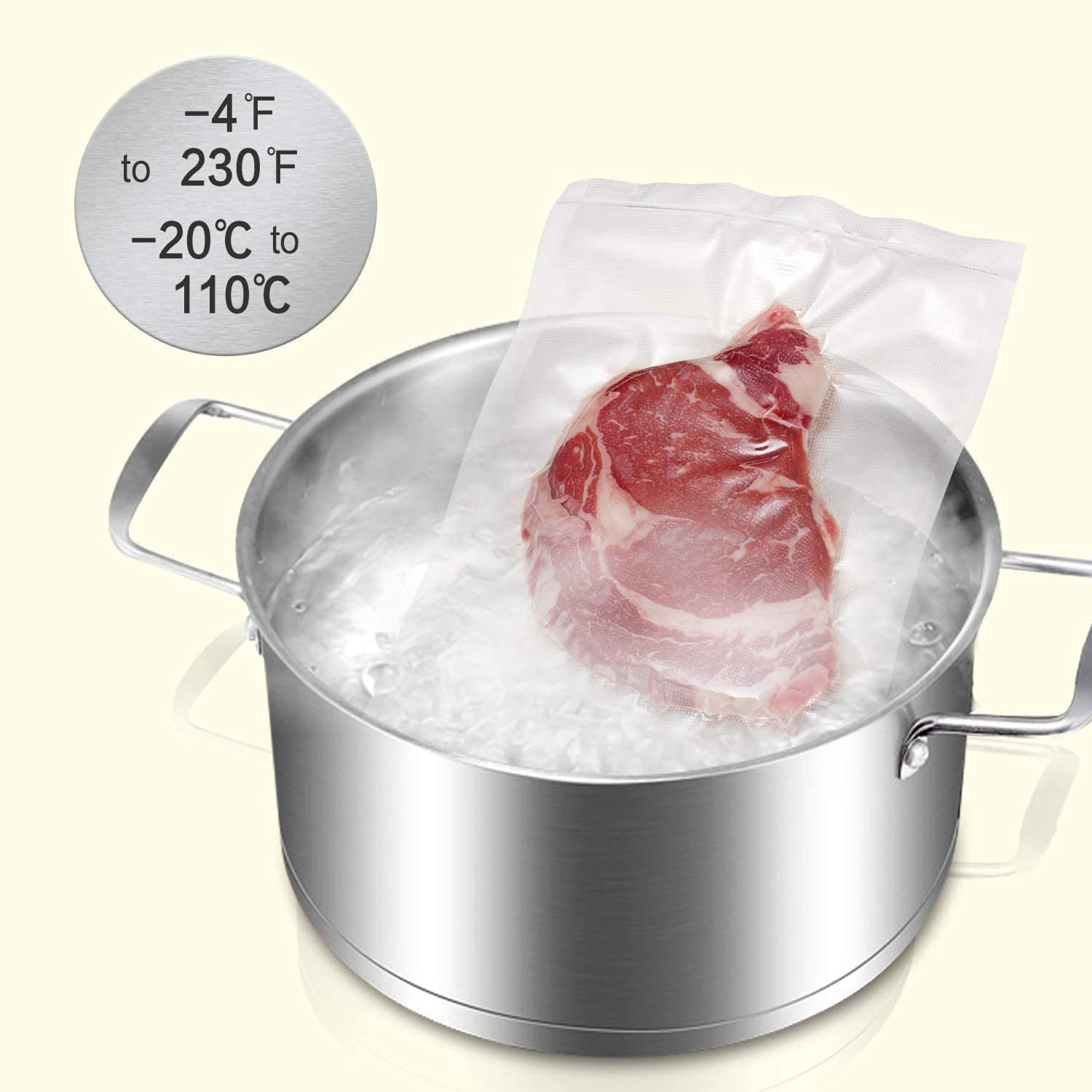 Buste Sous Vide Senza Bpa 4 Rotoli Sacchetti Sottovuoto 8x50' (4 Mil) - Per Conservazione Cibi Sous Vide Conservazione Alimenti Sous Vide