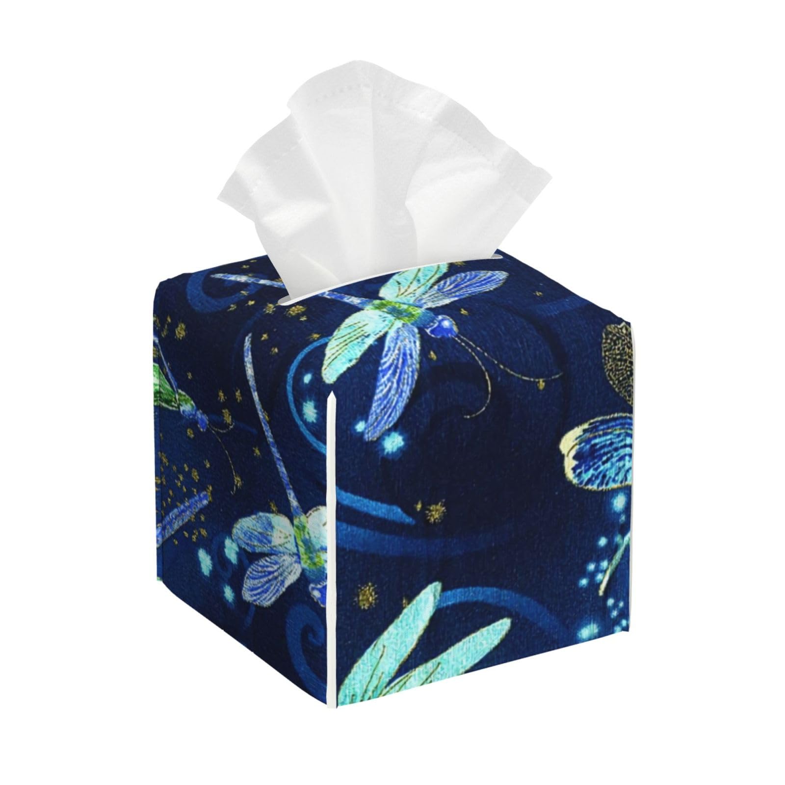 Xingfox As Pic Dragonflies Tissue Box Cover, Fashionable Decorative Storage Box, Suitable For Most Places