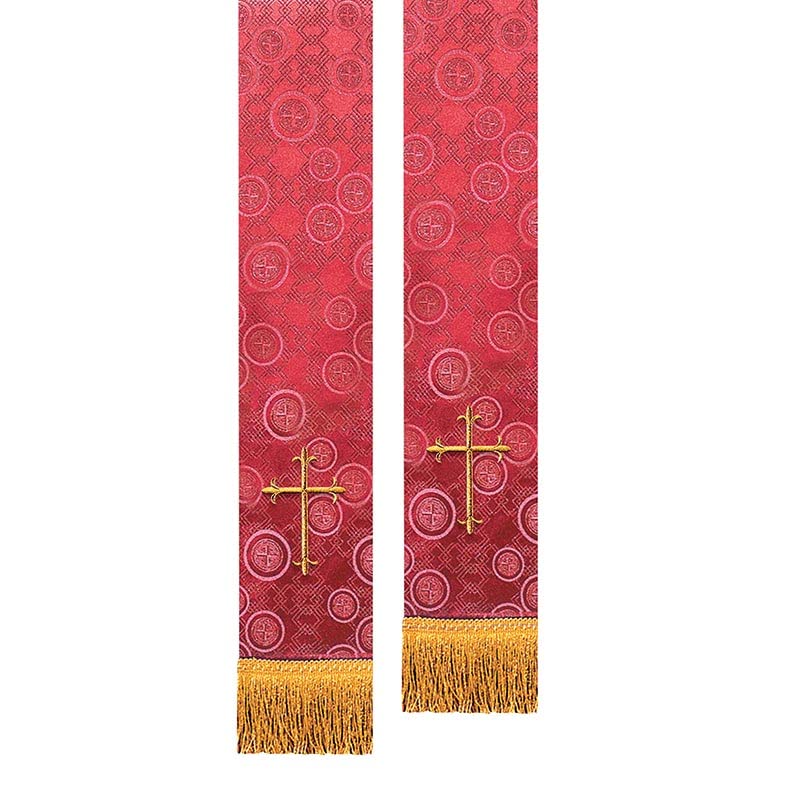 Murphy RobesMurphy Robes Millenova Book Mark Embroidered with Antique Gold Latin Cross Sanctuary Bible Marker, 4.25 x 35.5-Inch, Vermillion Red