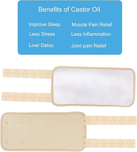 Miniatura 2 de Paquete de 2 paquetes de aceite de ricino para brazo, pantorrilla, rodilla, kit de aceite de ricino reutilizable lavable, correa elástica ajustable