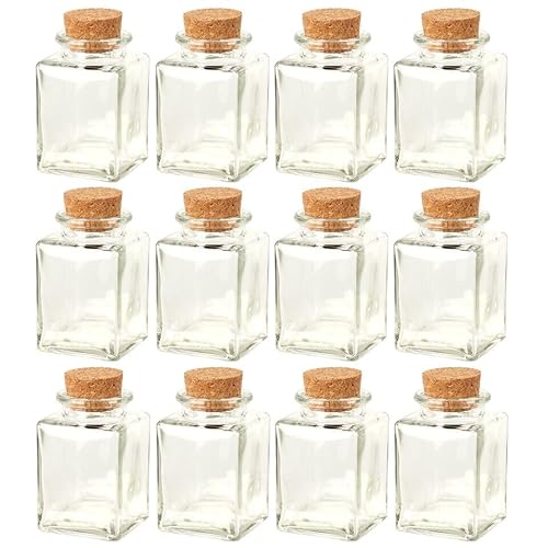 Urbnliving 12 Glass Storage Preserve Pots Jars Containers Cork Lids Kitchen Food Storage