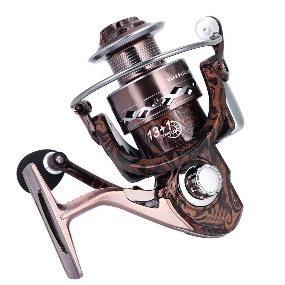 Moulinet de pêche série FB 13 + 1 BB, Moulinet léger à Grande Vitesse avec culbuteur réglable pour la pêche en Eau salée et en Eau Douce, Construction en Alliage d'aluminiu