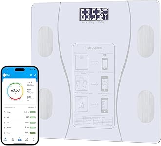 Intelligent Body Fat Scale, a Simple and Practical Digital Scale That can be Connected to a Mobile Digital Bathroom Scale to Display BMI, Body Fat, Muscle Mass, and Durable Weight Scale (White)