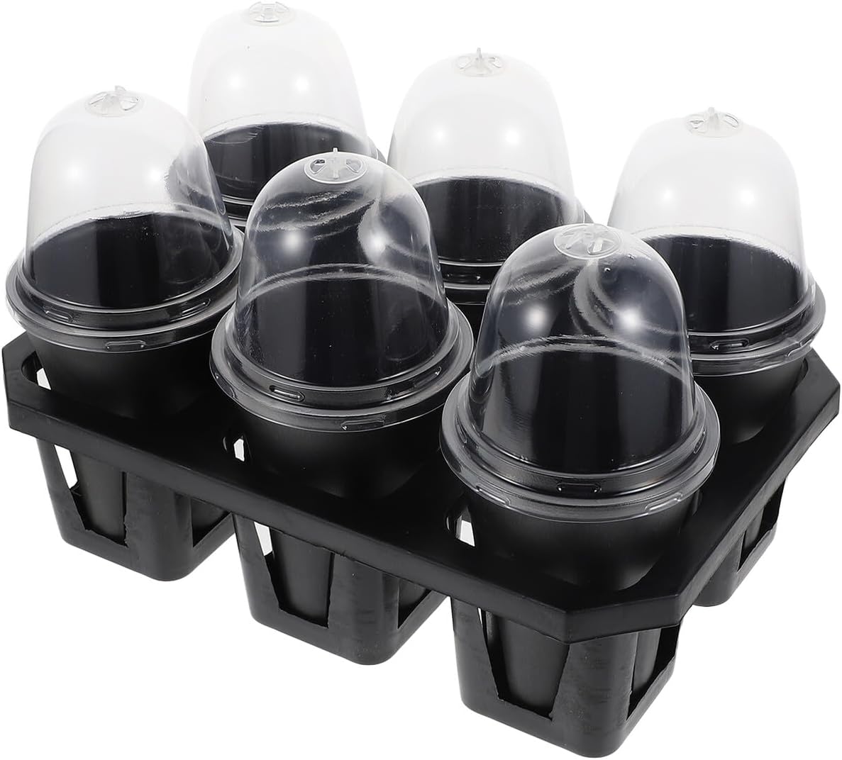 Root-Control Nursery Pots with Lids and Medium Tray Set, Plastic Planting Flowerpots for Succulents and Seedlings, Gardening Accessories for Indoor and Outdoor Plant Care