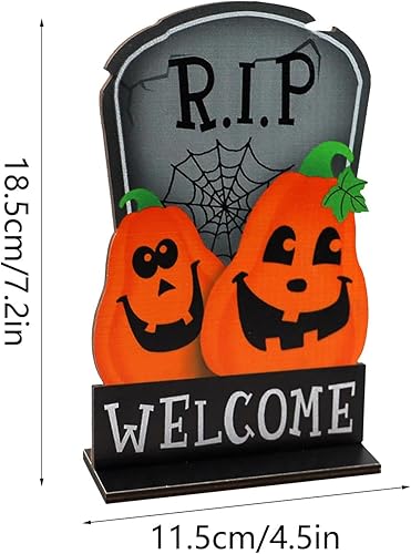 Miniatura 5 de Letreros de centro de mesa de madera de 3 gatos negros para Halloween, decoración de mesa, letrero interior para Halloween, hogar, granja, fiesta,